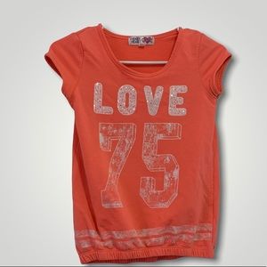 Derek Heart Pink-Orange Top